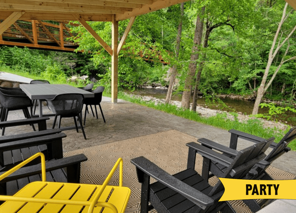River rat riverside cabana rentals for parties groups near pigeon forge gatlinburg in townsend