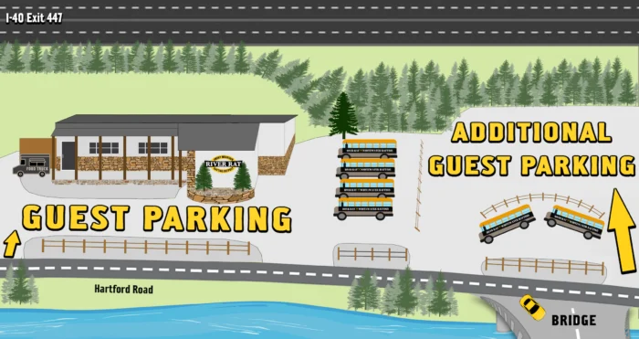river rat whitewater rafting parking map